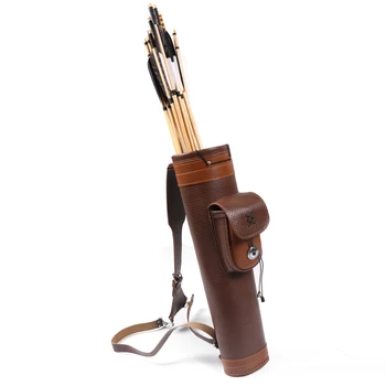 

Real Cowhide Arrow Quiver Archery Arrow Holder Round Arrow Barrel Shooting Hunting Game Accessory Capacity Greater Than 24