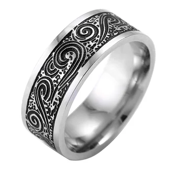 

8mm Titanium Rings for Men and Women Birthday Gift triangular pattern discredit Ring