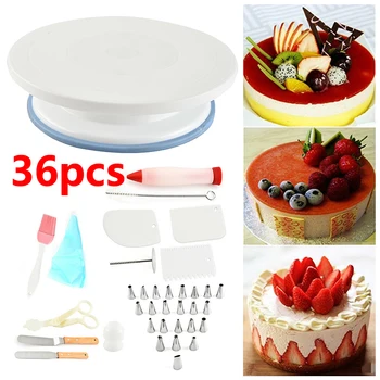 

36Pcs Icing Piping Nozzles Tool Set Baking Cake Cupcake Decorating Tool Kit CakeTool TurntableTool Cake Decoration BakingLN