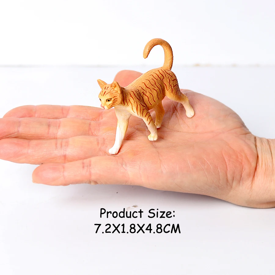 Hand-Painted Cat Figurines: Small Animal Statues for Indoor Decor and Children's Play