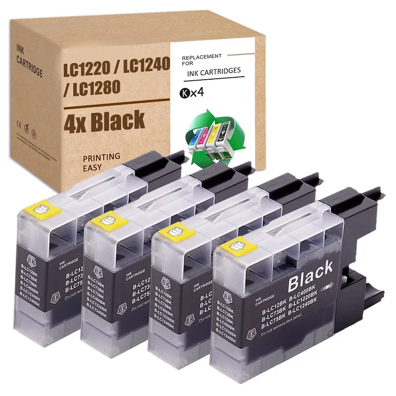 For Brother LC1280 Black Ink Cartridge LC1240 LC1220 Ink for MFC-J6710DW MFC-J6910DW MFC-J430W MFC-J835DW DCP-J525W DCP-J725DW canon ink tank printer Ink Cartridges