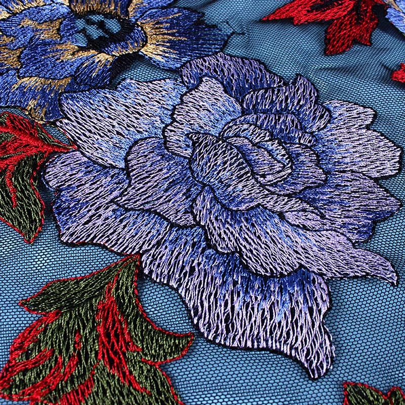 3D гвоздики kpop сетки Тяжелая вышивка кружево ткань для летнее платье Африканский tissu telas por metro tissus au метр tela тюль
