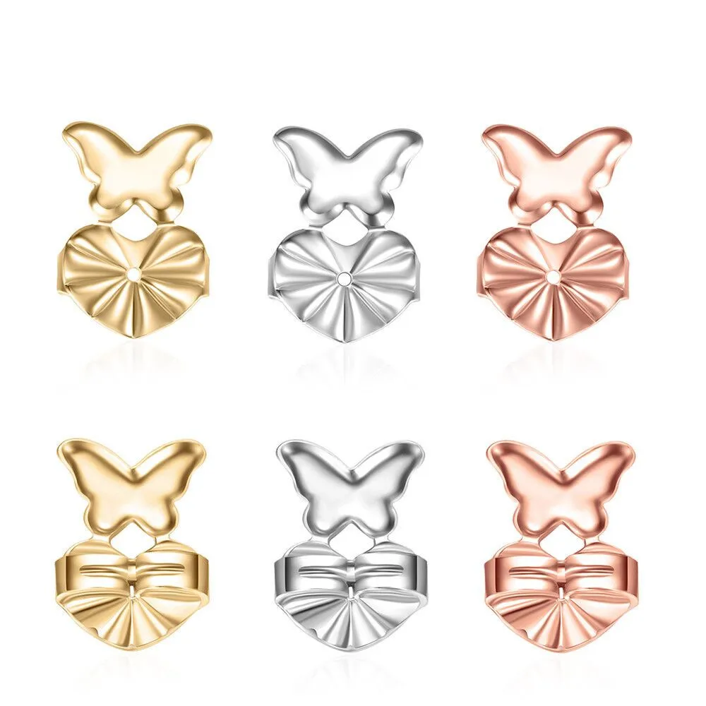 hot sale New magic heart butterfly clover Earring lift Backs Support Hypoallergenic Earrings Lift Lifters Fits All Post Earring