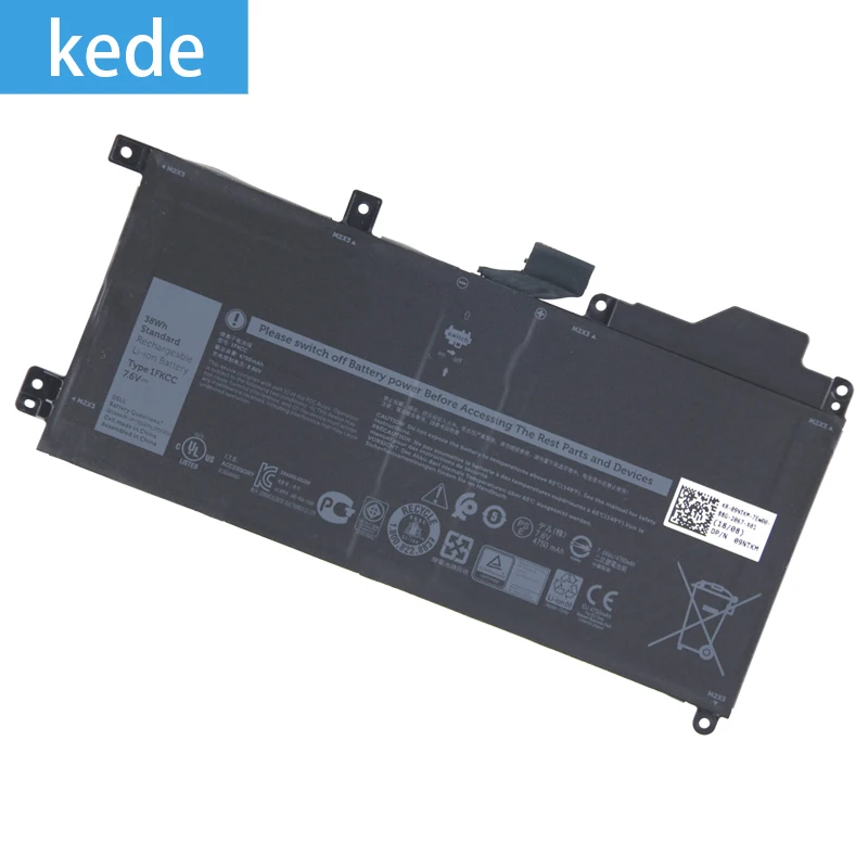 Kede 1FKCC Аккумулятор для ноутбука Dell 1 FKCC, 09NTKM 7,6 V 38Wh 4750mAh