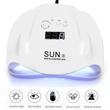 

1 Pc Nail Uv Lamp Intelligent Induction Professional 54W High Power Nail Art Lamp Nail Dryer Light Lamp For Manicure Store Salon