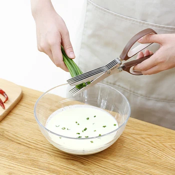 

Japan Creative 5 Layers Stainless Steel Kitchen Scissors Kitchen Tools Five Green Onion Cut Multifunction Knife Accessories