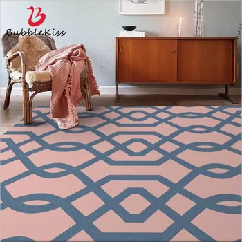 

Bubble Kiss Nordic Style Gray Pink Geometric Element Carpets For Living Room Non-slip And Anti-wrinkle Floor Mats Tea Table Rugs