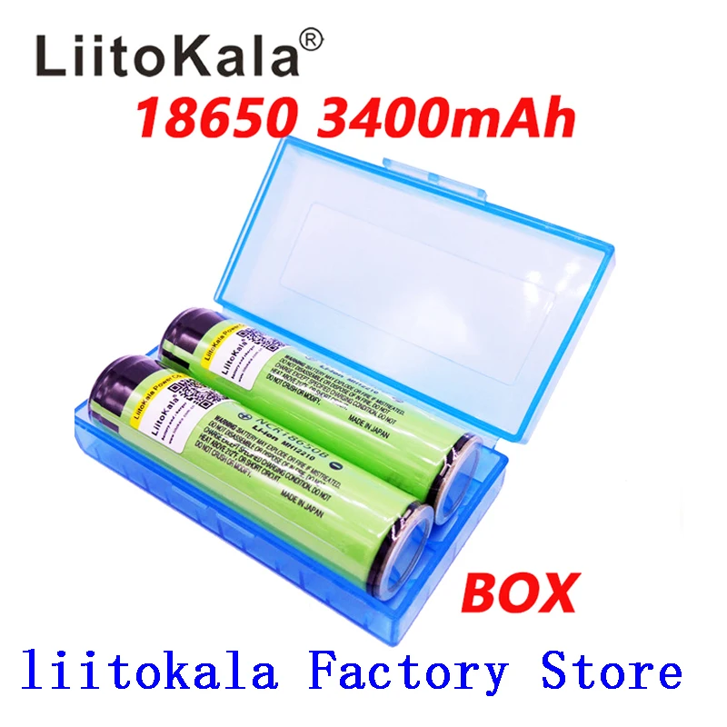 Liitokala 2 шт. оригинальный 18650 3400 мАч защищенный Аккумулятор 3 7 в литий-ионный