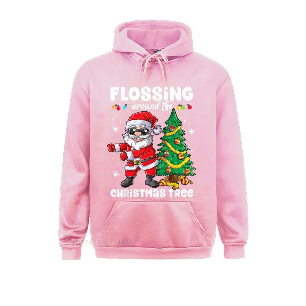 thumbnail image 1 of Sudadera con capucha personalizada para hombre con hilo dental de Papá Noel alrededor del árbol de Navidad y luces, nueva moda, con estampado, 1 of 5