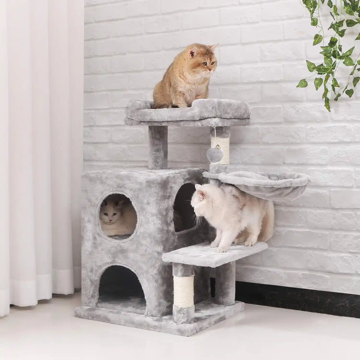 light grey cat tree