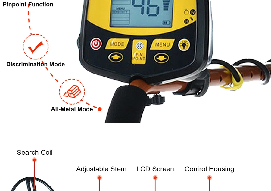 TX-950 Профессиональный металлоискатель под заземлением de металлический поисковый Pinpointer золотой детектор Охотник за сокровищами сканер ЖК-дисплей
