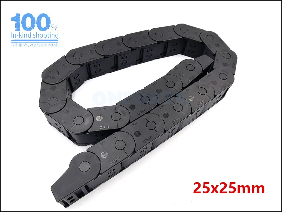 JFLO 1Meter 25x25 25x38 25x57 25x77mm Drag chain Wire Carrier cable Sealing both side open Protection Towline Free shipping 58