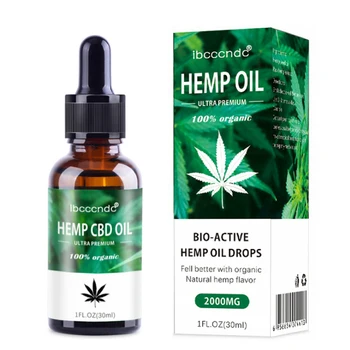 

30ml 100% Organic Hemp CBD Oil 2000mg Bio-active Hemp Seeds Oil Extract Drop for Pain Relief Reduce Anxiety Better Sleep Essence