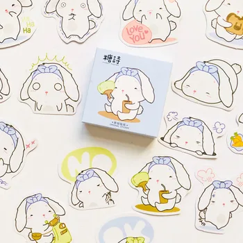 

45 pcs /Box Miss Rabbit Decorative DIY Paper Sticker Stick Label