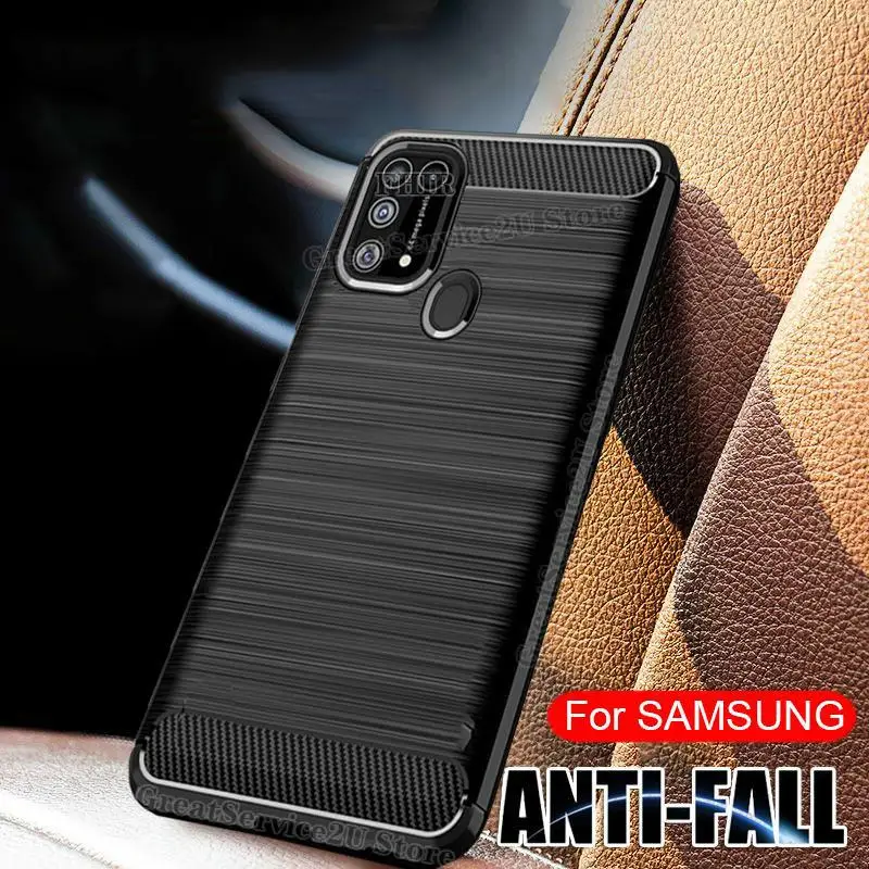 Силиконовый чехол из углеродного волокна и ТПУ для телефона Samsung Galaxy A71 A51 A41 A31 A21 A11