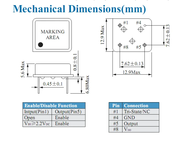 5pcs 500KHZ 500K 500.000KHZ 인라인 액티브 크리스털 발진기 클록 스퀘어 하프 사이즈 DIP-4 OSC