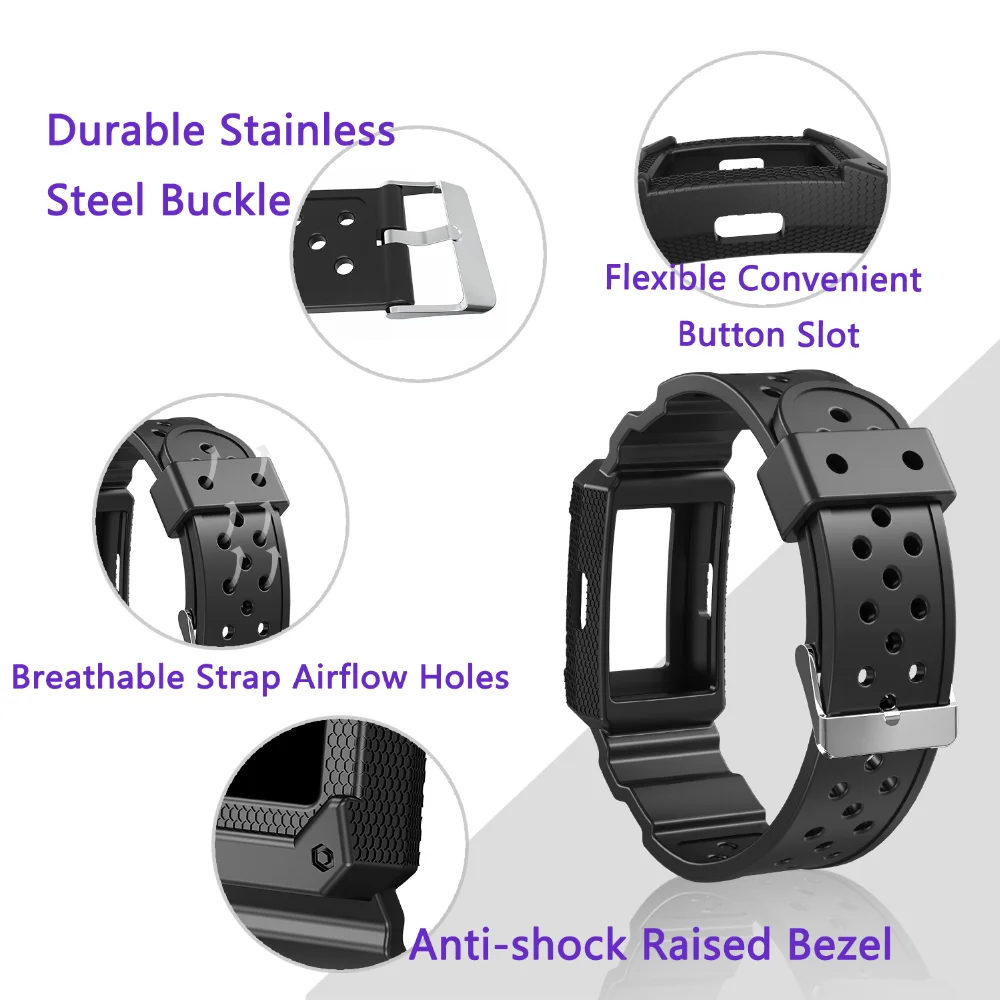 Силиконовый смарт-браслет для Fitbit charge 2 HR фитнес-браслет сменный Аксессуар Ремешок с рамкой ремешок для часов