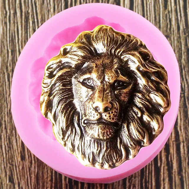 3D -S Oroszlánfej Szilikon Formák Állatok Cukorkás Csokoládé Fondant Penész Barkácsparti Torta Díszítő Szerszámok Polimer Agyag Szappan