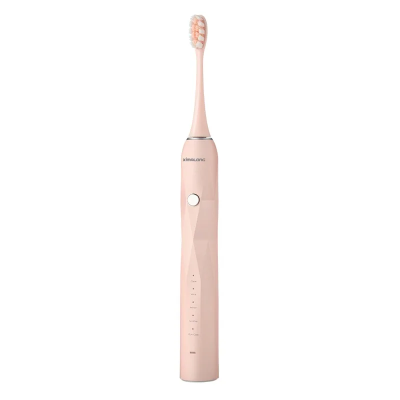 Pink XIMAlONG интеллектуальная Зубная Щетка Sonicare Extra CleanDental Care Водонепроницаемая USB перезаряжаемая Электронная зубная щетка мягкая щетка - Color: Pink