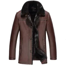 Куртка из натуральной кожи шуба из натуральной норки Зимняя мужская куртка из натуральной козьей кожи роскошные мужские куртки Chaqueta Hombre MY1717