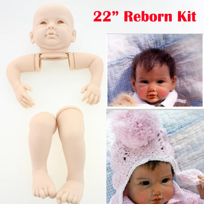 

new 22' Reborn Doll Kits with 3/4 Limbs newborn Supply Doll reborn Kits For Baby Gift Silicone Reborn Baby Doll Mold