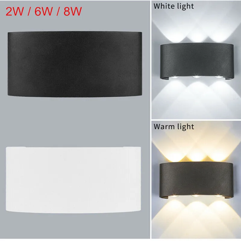

Outdoor Wall Lamp LED Aluminum Indoor Outdoor Wall Porch Lamp Waterproof IP65 White Black Modern AC85-265V Porch Light