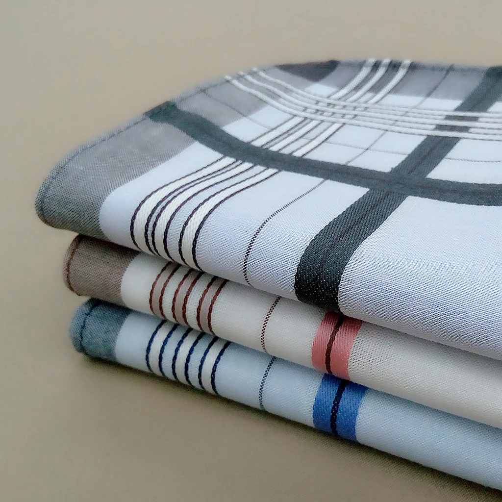 12 шт мужской мулит полосатый носовой платок Карманный квадратный Hanky вечерние Хлопок Смесь 38*38 см