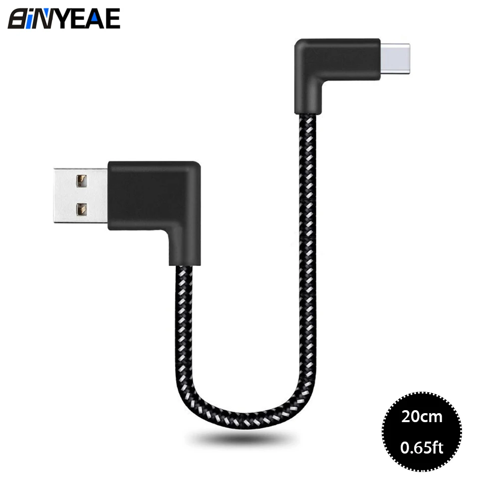 Кабель USB Type C для зарядки Samsung Galaxy A70 A50 S10 Xiaomi Mi A3 Mi9 короткий зарядный кабель 25 см/0 65