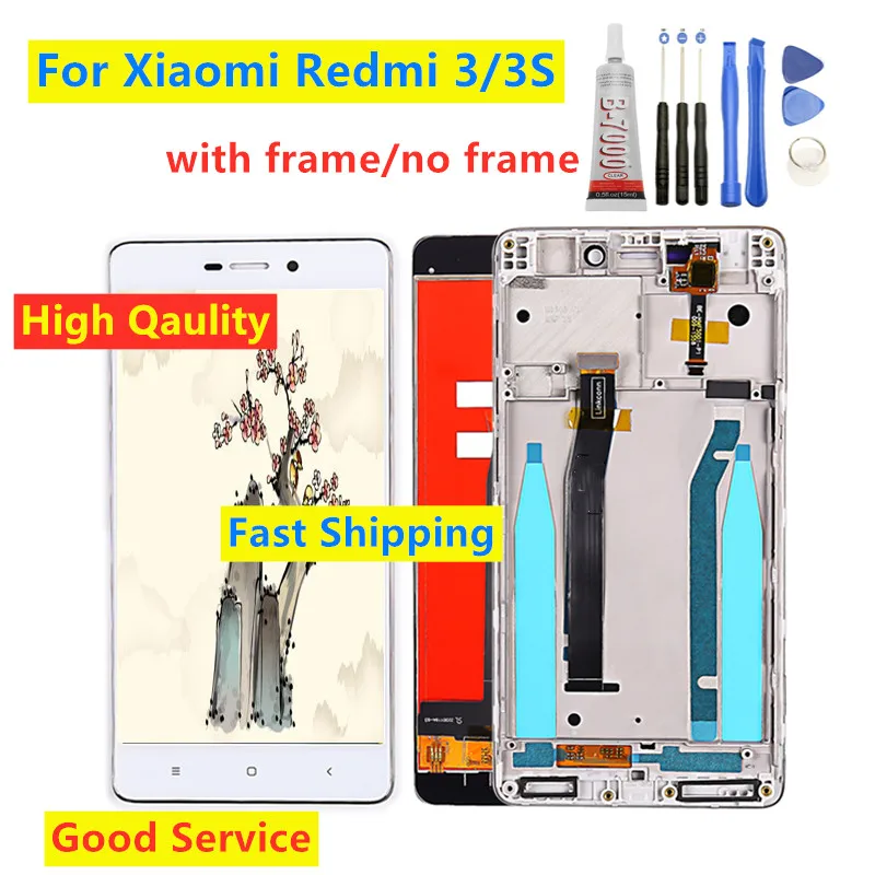 ЖК дисплей с сенсорным экраном для Xiaomi Redmi 3/3 S сменный дигитайзер в сборе рамкой 3