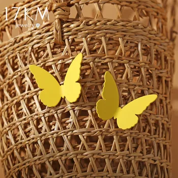 

17KM Fashion Oversize Butterfly Stud Earring For Women Big Pink Butterfly Red Heart Earrings 2020 New Gift Jewelry Dropshipping