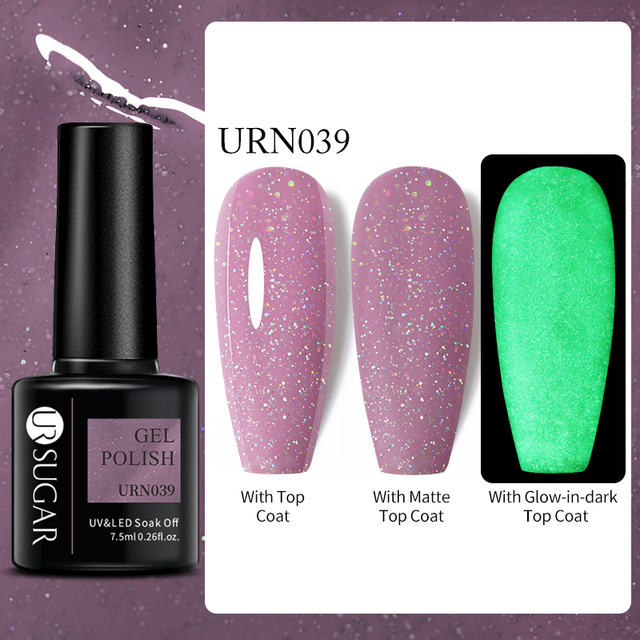 SUGAR Luminous Gel Top Coat Semi Permanent Glow In Dark Fluorescent Soak Off UV LED Color Gel Nail Varnish Nails for Manicure