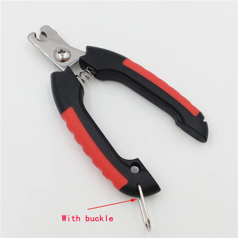 With buckle Ножницы для стрижки собак, кошек, щенков, домашних животных, профессиональные ножницы для стрижки ногтей из нержавеющей стали, ножницы для ногтей в виде животных - Цвет: With buckle