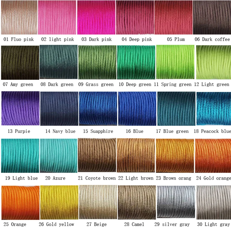 Dia 2mm 5M 10M 20M 30M one Cores Paracord for Survival Parachute Cord Lanyard Camping Climbing Camping Rope Hiking DIY Bracelet 3