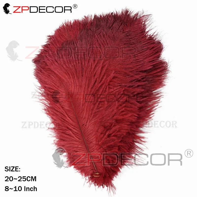 Розовый ZPDECOR Красивые 20-25 см/8-10 дюймов страусиные перья для рукоделия ювелирных изделий для свадебной вечеринки - Цвет: Розовый