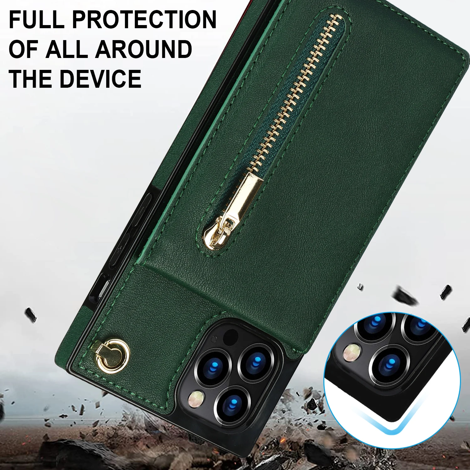 apple 13 pro max case Zipper Wallet for IPhone 13 12 Mini 11 X XR XS Pro Max 7 8 Plus Case with Card Holder Lanyard Strap Crossbody Leather Cover case iphone 13 pro max