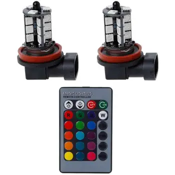 

Car Remote Control Lights 5050 27 LED RGB Remote Control Fog Tail Colorful Lights Reversing Lights Running Lights Lights F9A3