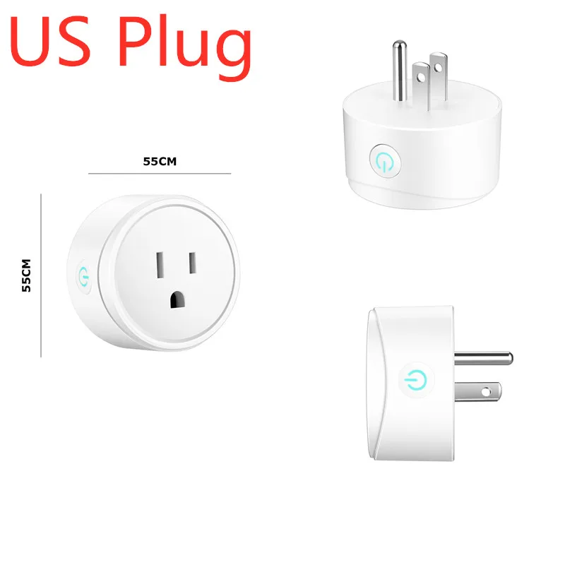 US Plug 01 Беспроводной умный Wifi Разъем Tuya Smart Life APP США Великобритания ЕС ZA вилка голосовой пульт дистанционного управления таймер работа с Alexa Google Home IFTTT - Цвет: US Plug 01