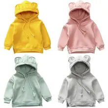 1-5Y Toddler Kid Baby Girl Long Sleeve Solid Hooded Coats Autumn Warm Outerwear Children Cartton Long Ear Clothes