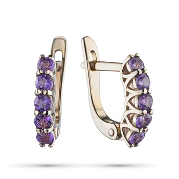 

Earrings in red gold with amethyst