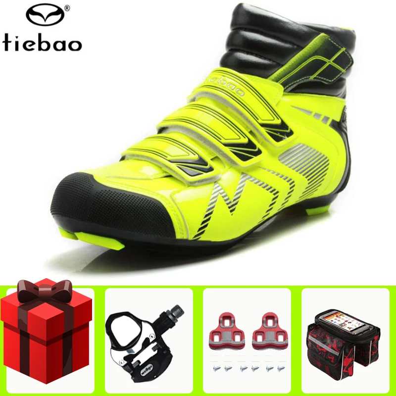 Cena Tiebao zimowe szosowe obuwie rowerowe sapatilha ciclismo zapatillas scarpe strada dodaj zestaw pedałów sportowe rowerowe buty wyścigowe