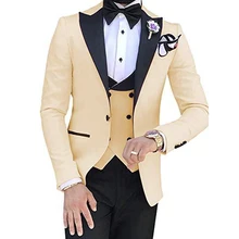 Latest Coat Pant Designs Men Suit Prom Tuxedo Slim Fit 3 Piece Groom Wedding Suits For Men Custom Blazer costume homme mariage