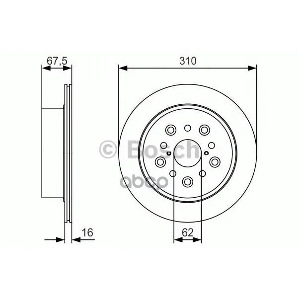 Диск Тормозной Задний, Lexus: Ls 430(Ucf30) 00-06 Bosch арт. 0986479R25
