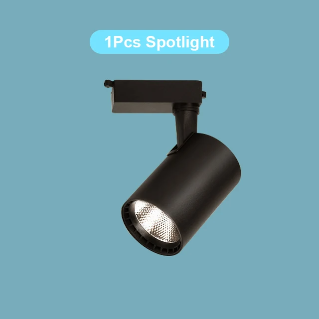 Set Ceiling Led Track Light Spotlights COB Track Lighting Wall Rail Spot Lights System 20/30/40W Clothing Shop Home Lamp 220V Only 1 PCS Black
