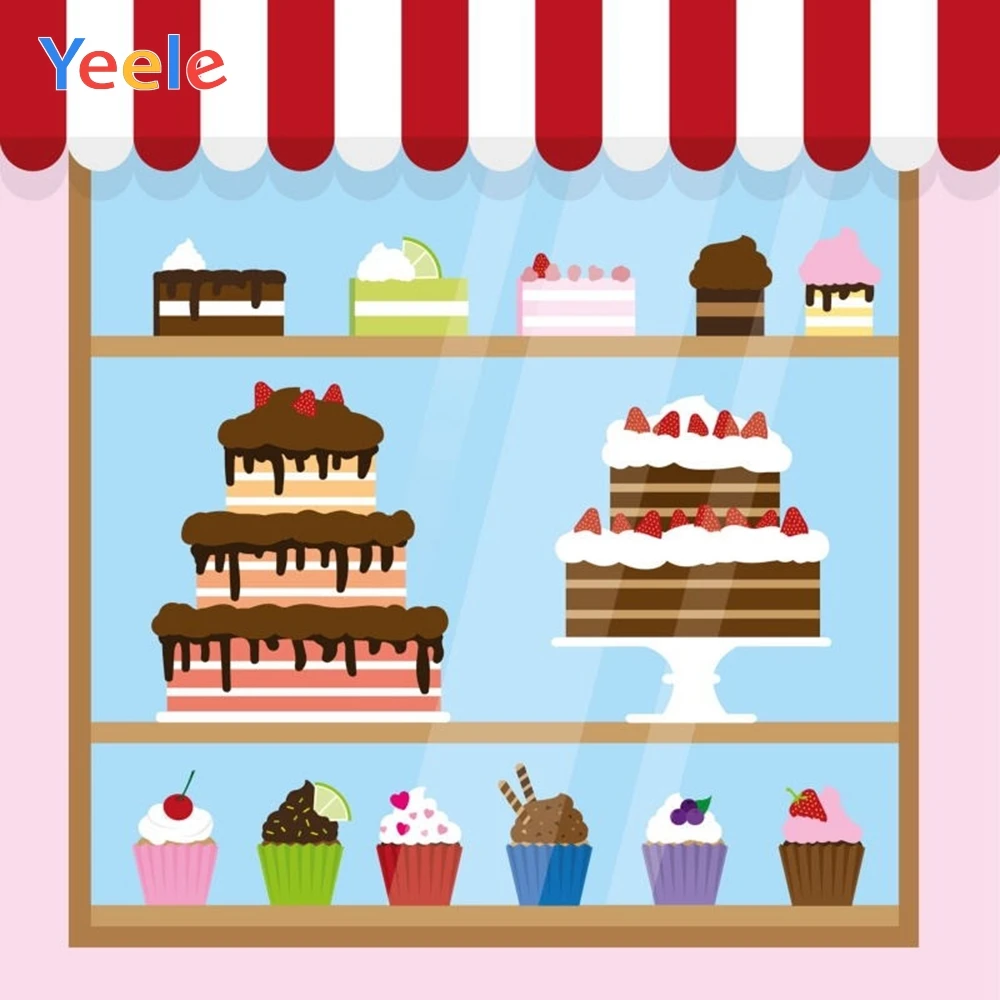 

Yeele Cartoon Candy Bar Backdrop Cake Sweet Donut Newborn Baby Birthday Party Customized Photography Background For Photo Studio