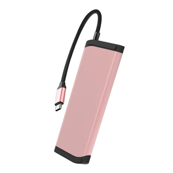 

Nine in One Stretchable Type-C Computer Stand HDMI / VGA Dual HD Same Sn + SD / TF Card + USB