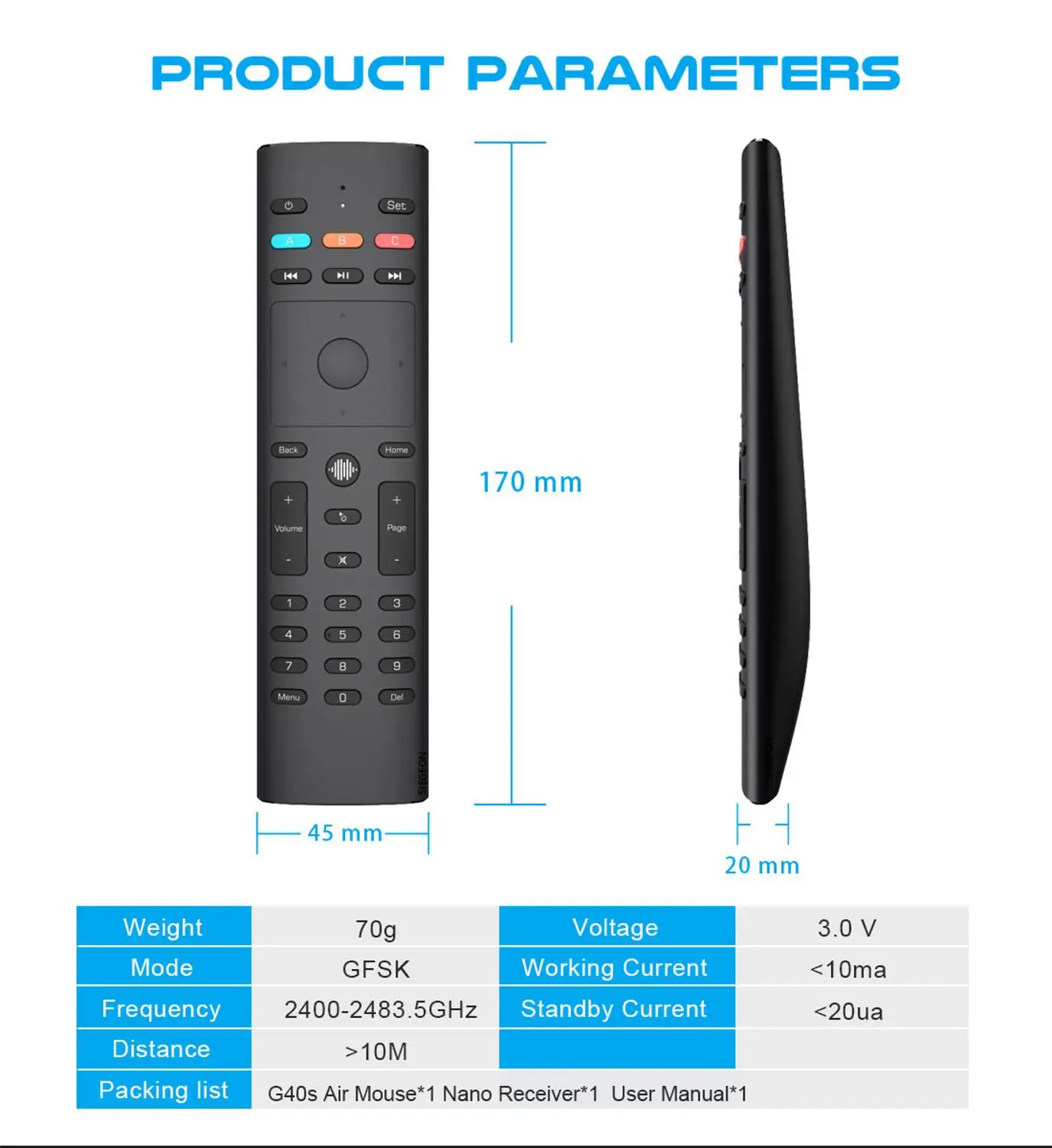 안드로이드 TV 박스용 에어 마우스, 구글 보이스 마이크, 자이로스코프, 2.4G 무선 33 키, IR 학습 G40 리모컨, 최신 G40S