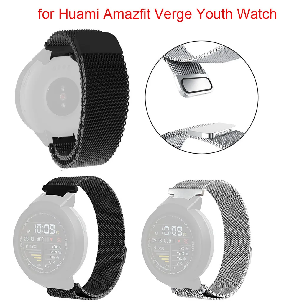 Ouhaobin браслет из нержавеющей стали для Xiaomi Huami Amazfit Verge Молодежные часы металлический ремешок смарт-браслет аксессуары