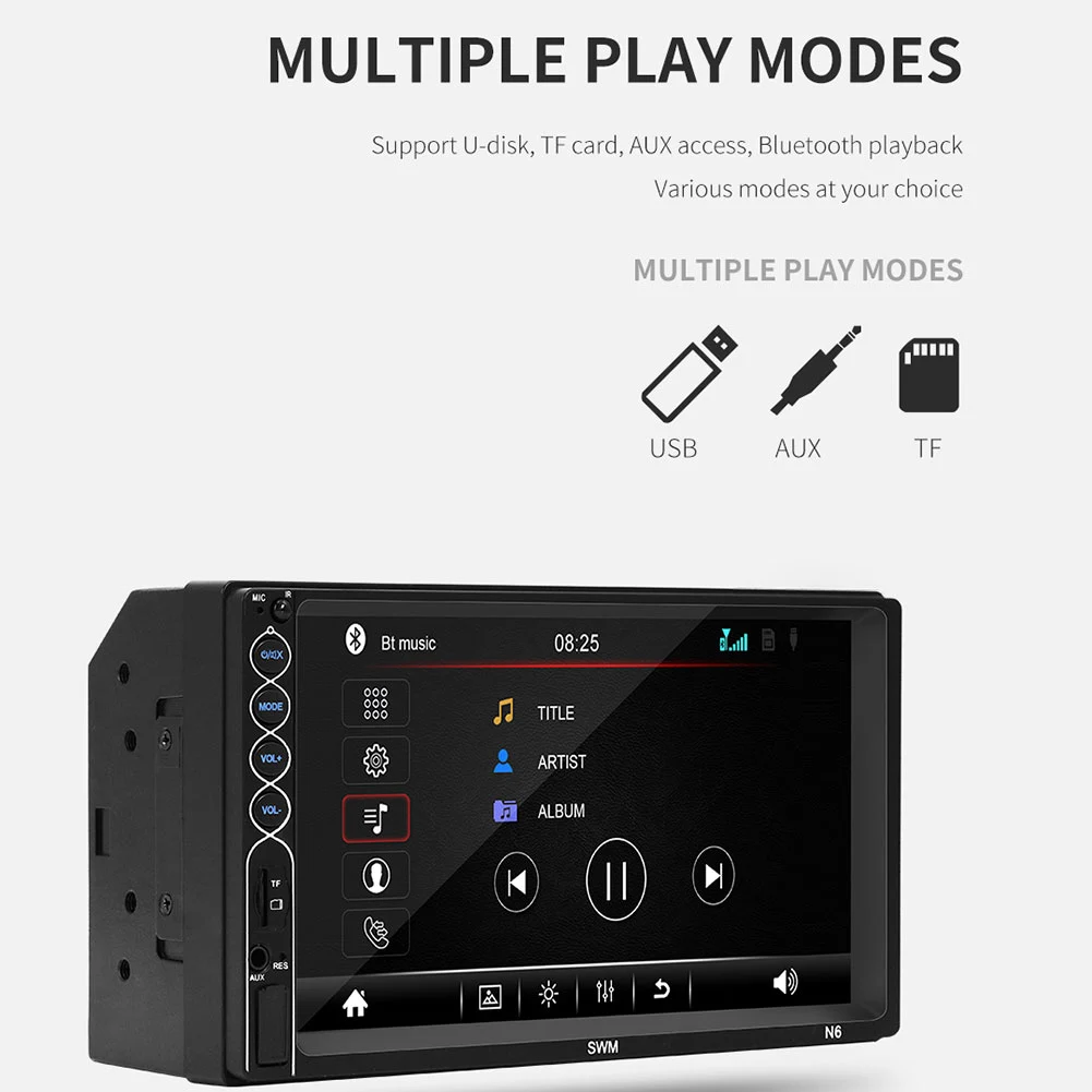 Автомобильный MP5 плеер N6 7 дюймов экран 2 Din Автомобильный Радио Bluetooth видео MP5 плеер с камерой для iPhone XR