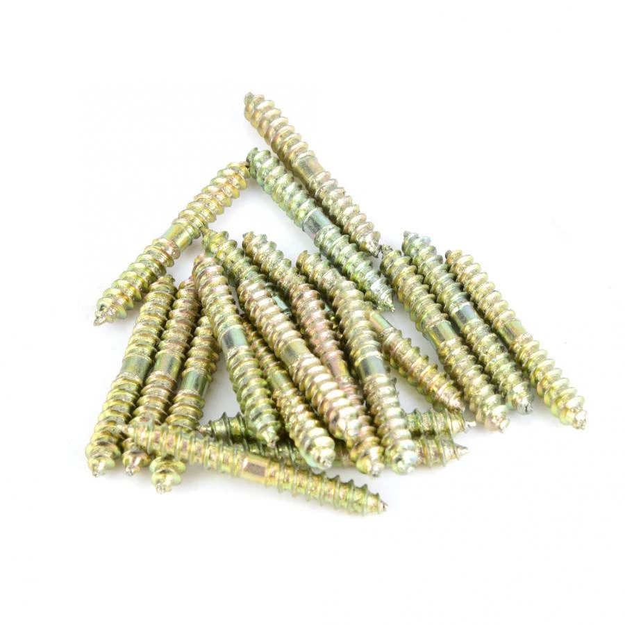 20pcs 5*40mm Zinc Plated Iron Dowel Screw Diy Wood Woodworking
