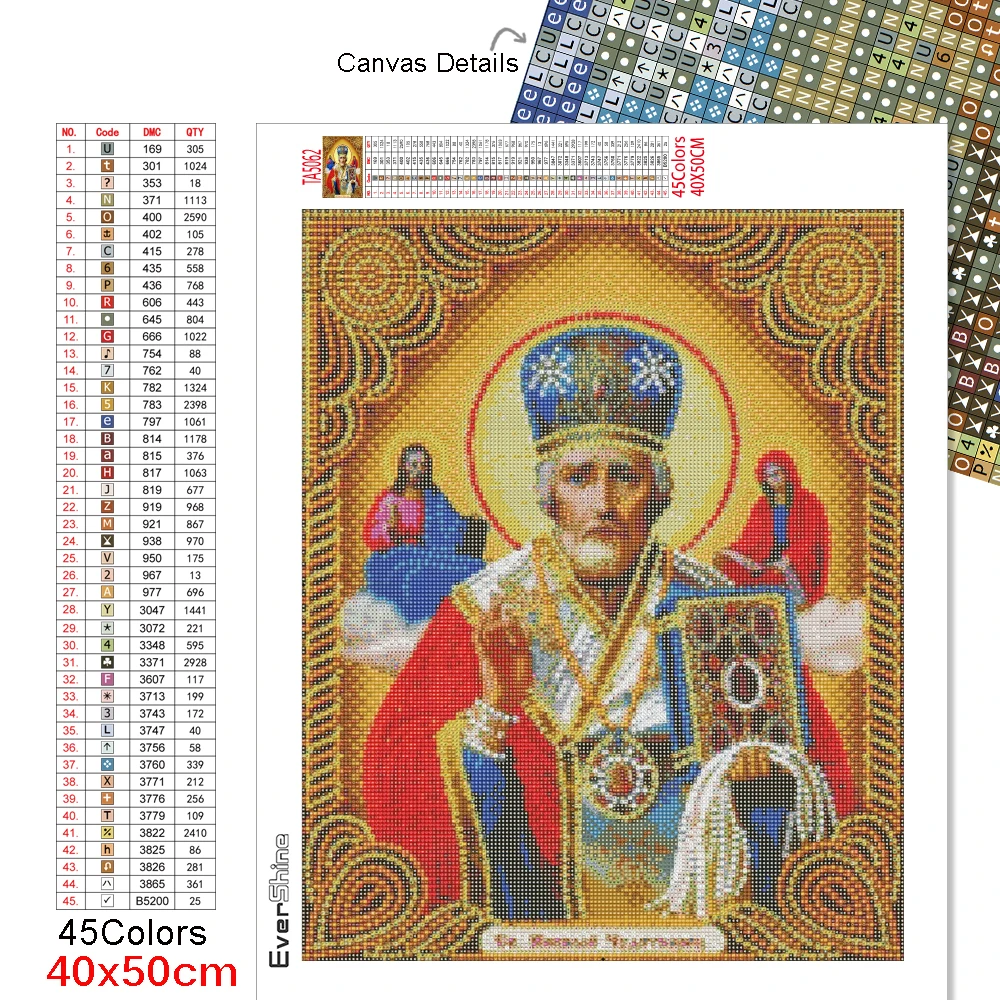 5D DIY Diamond Painting Religion Full Drill Square Diamond Mosaic Cross Stitch Embroidery Portrait Needlework,diamond painting